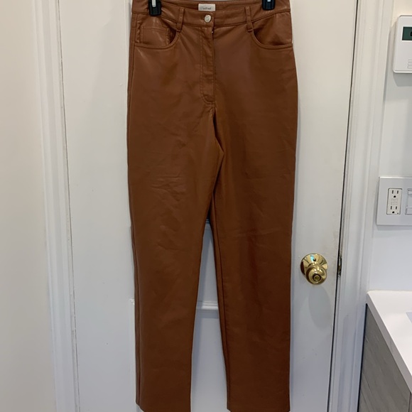 Aritzia Wilfred Melina High Waisted Brown Pants Size 8 - Picture 3 of 7